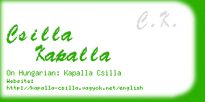 csilla kapalla business card